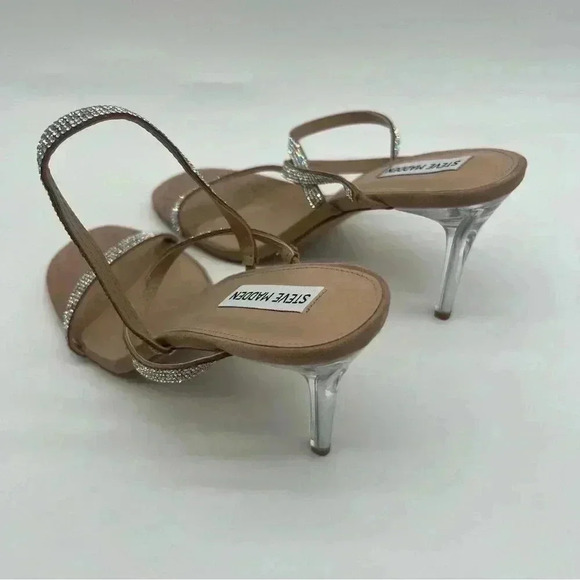 Steve Madden Snappy Crystal Strap Heeled Sandals - Size 11 - Holiday Glam - Picture 10 of 12